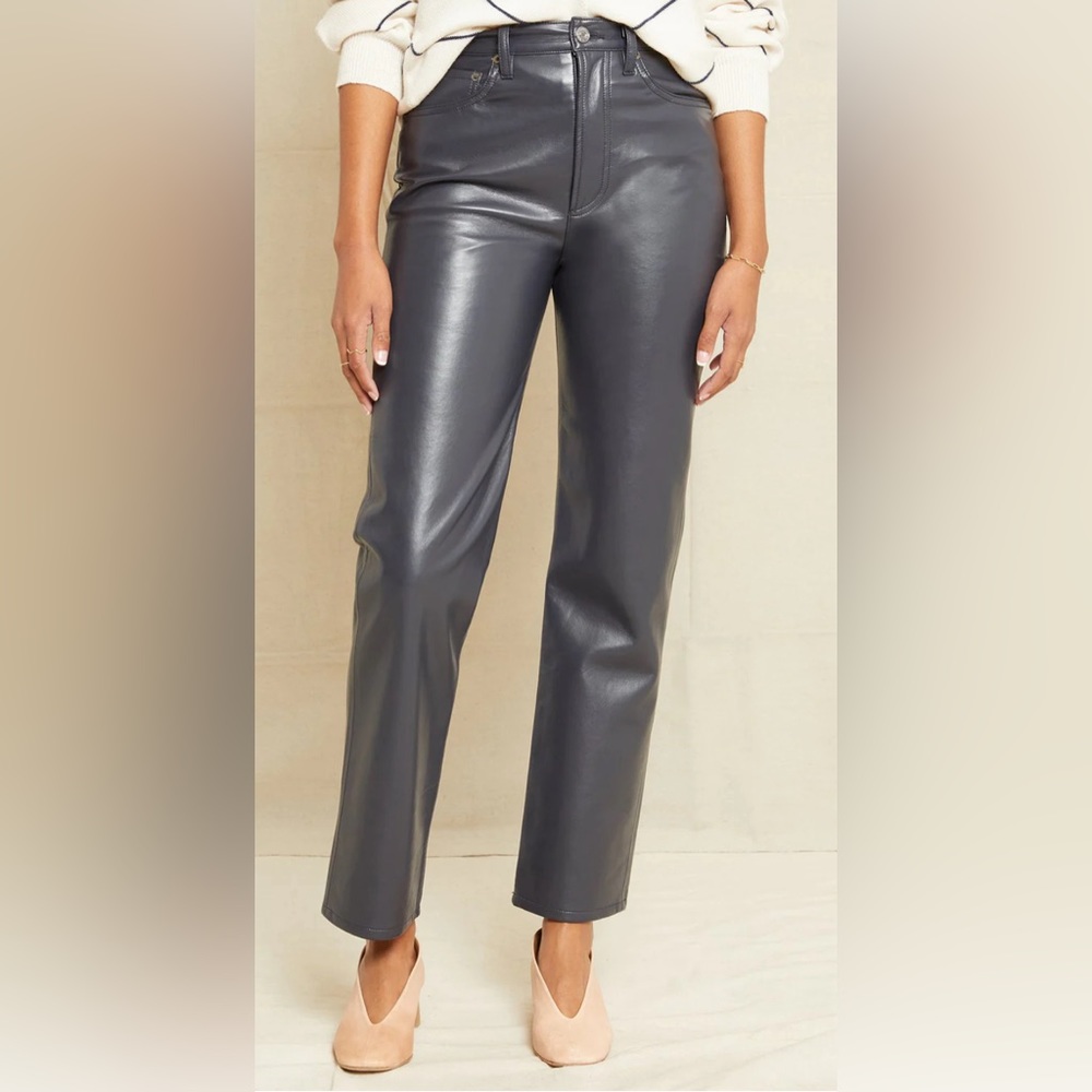 NWT: AGolde 90s Pinch Waist Leather Jeans